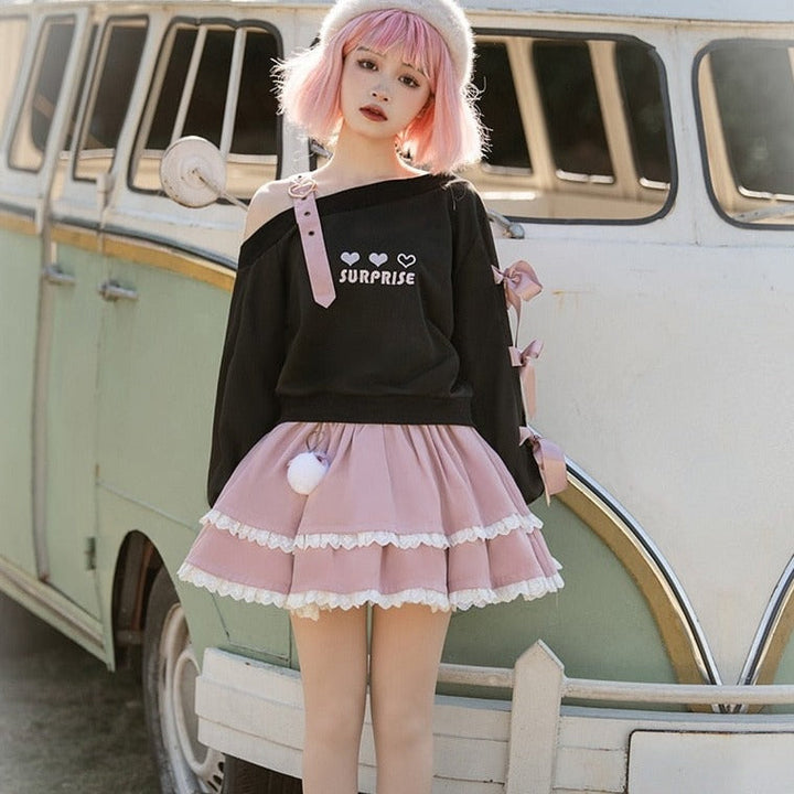 Pastel Goth Heart Sweater Dark Tiger