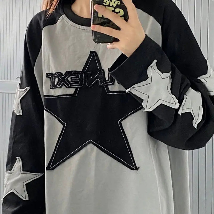 Grunge Harajuku Star Sweatshirt Dark Tiger