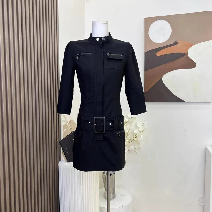 Gothic Techwear Mini Dress Dark Tiger