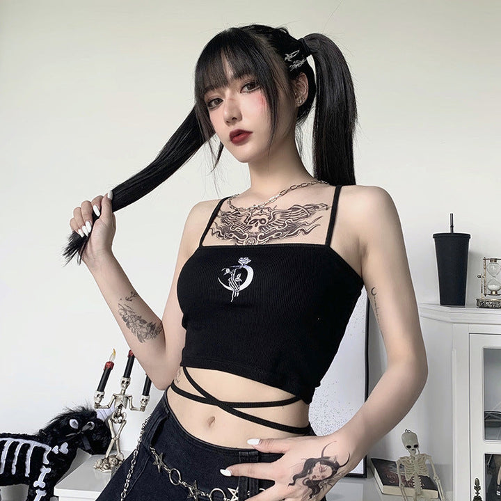 Gothic Aesthetic Crop Top Dark Tiger