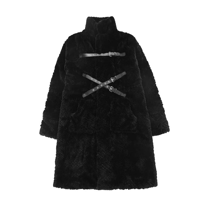 Punk Style Faux Fur Coat Dark Tiger