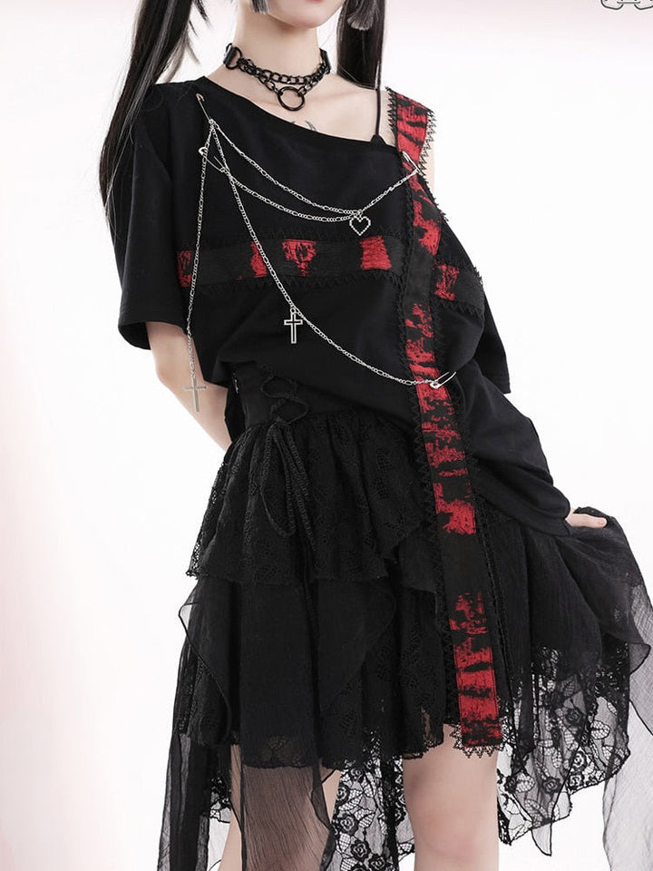 Y2K Aesthetic Grunge T-Shirt Dark Tiger
