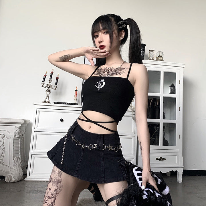 Gothic Aesthetic Crop Top Dark Tiger