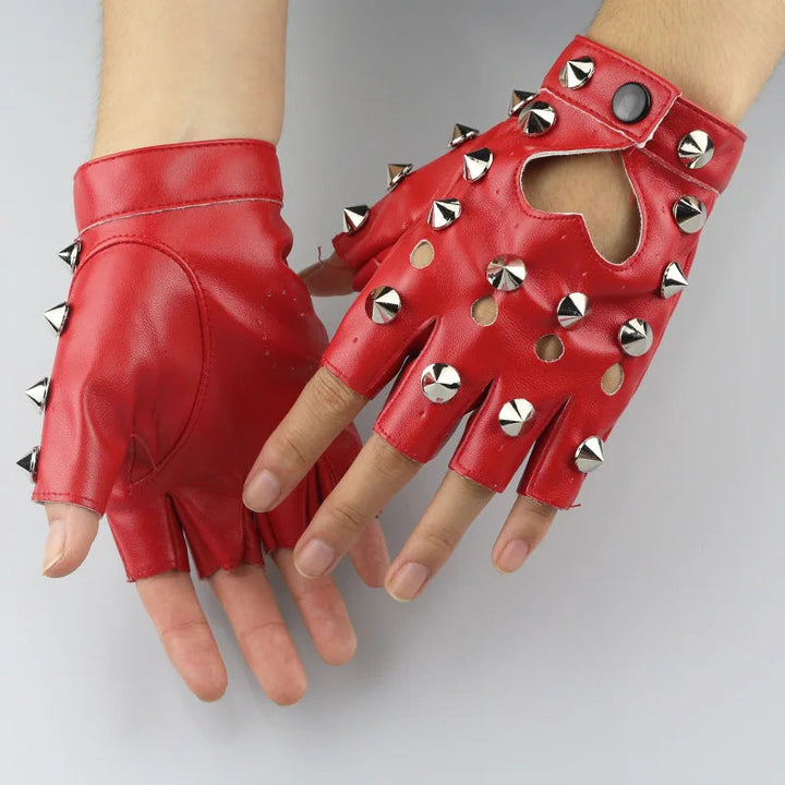 Leather Half Finger Gloves Dark Tiger