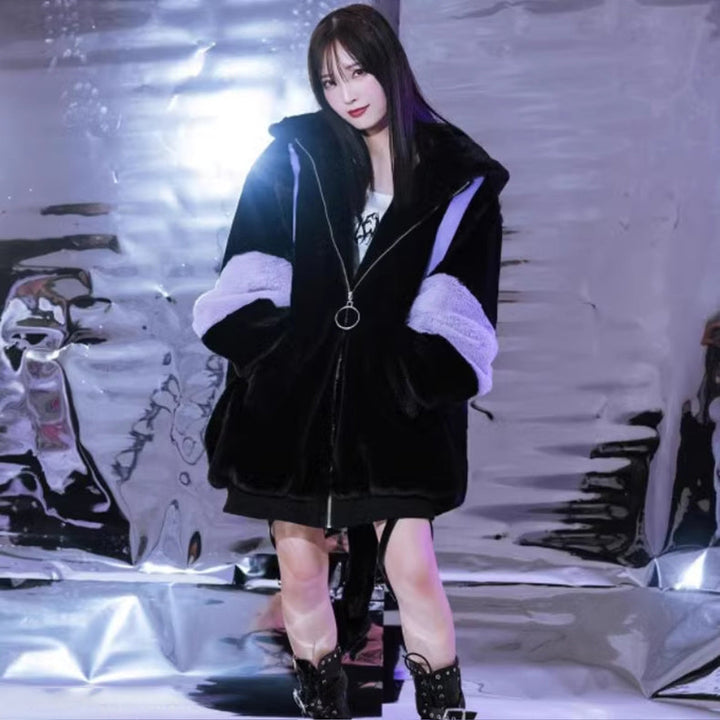 Kawaii Harajuku Hooded Jacket Dark Tiger