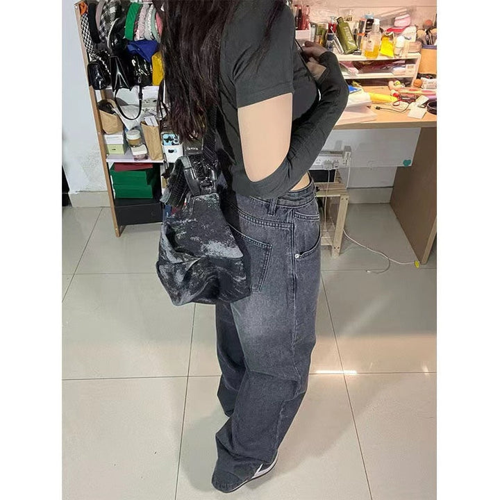 Korean Oversized Jeans Dark Tiger