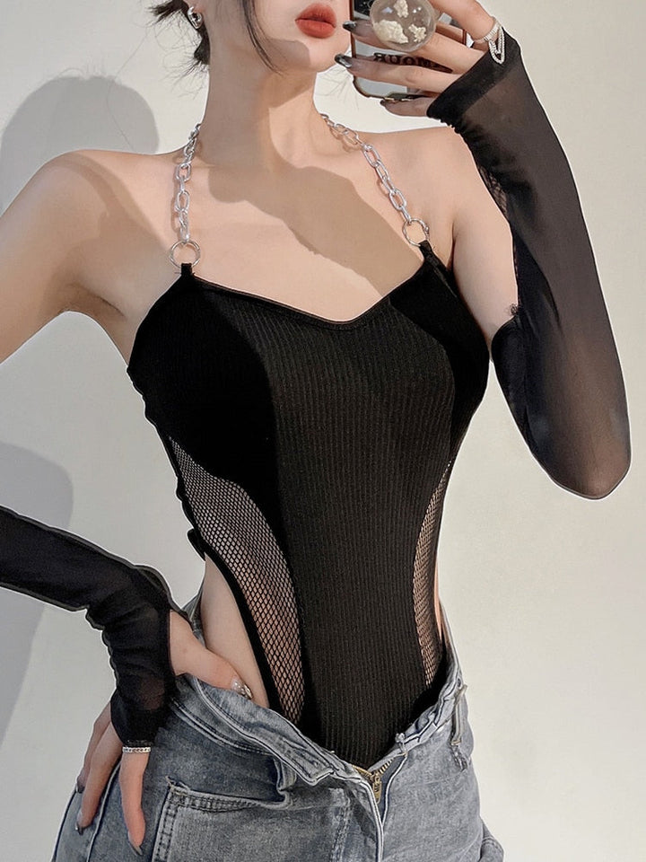 Darkwear Bodysuit with Chain Dark Tiger