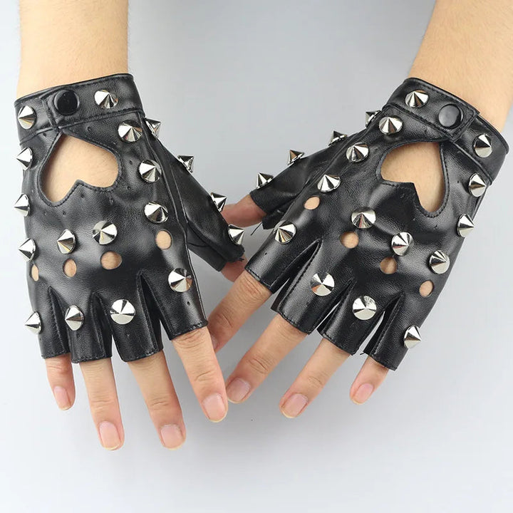 Leather Half Finger Gloves Dark Tiger