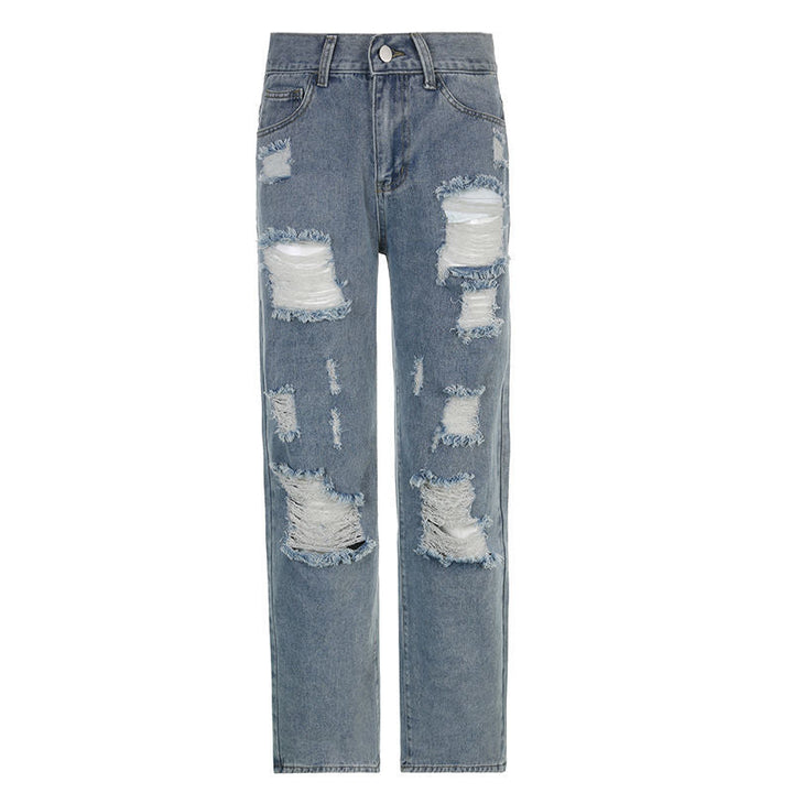 Straight Ripped Jeans Dark Tiger