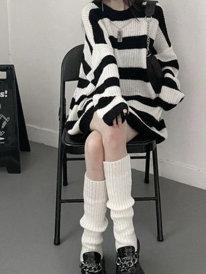 Striped Knit Grunge Sweater Dark Tiger