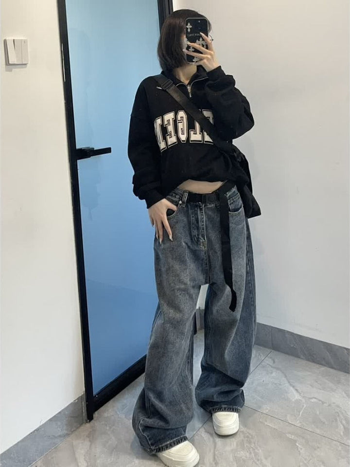 Y2k Baggy Vintage Jeans Dark Tiger