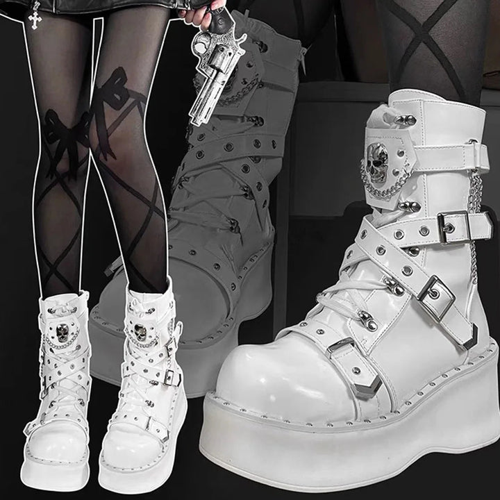 Gothic Punk Platform Boots Dark Tiger