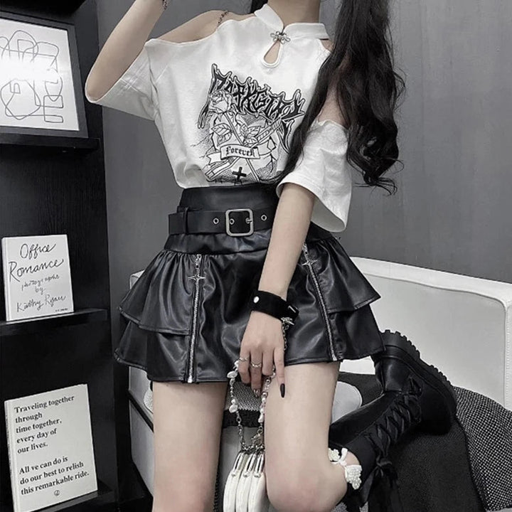 Aesthetic Gothic Style Skirt Dark Tiger