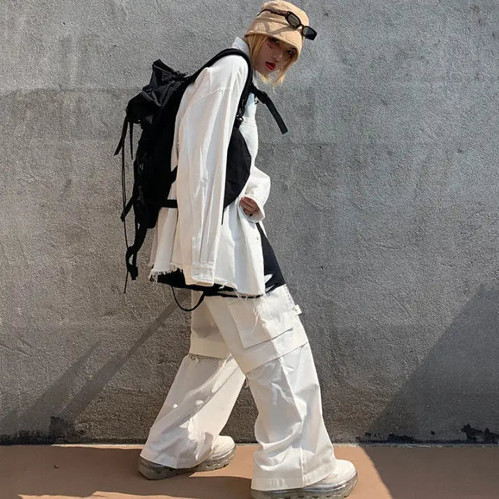 Harajuku Cargo Wide Pants Dark Tiger